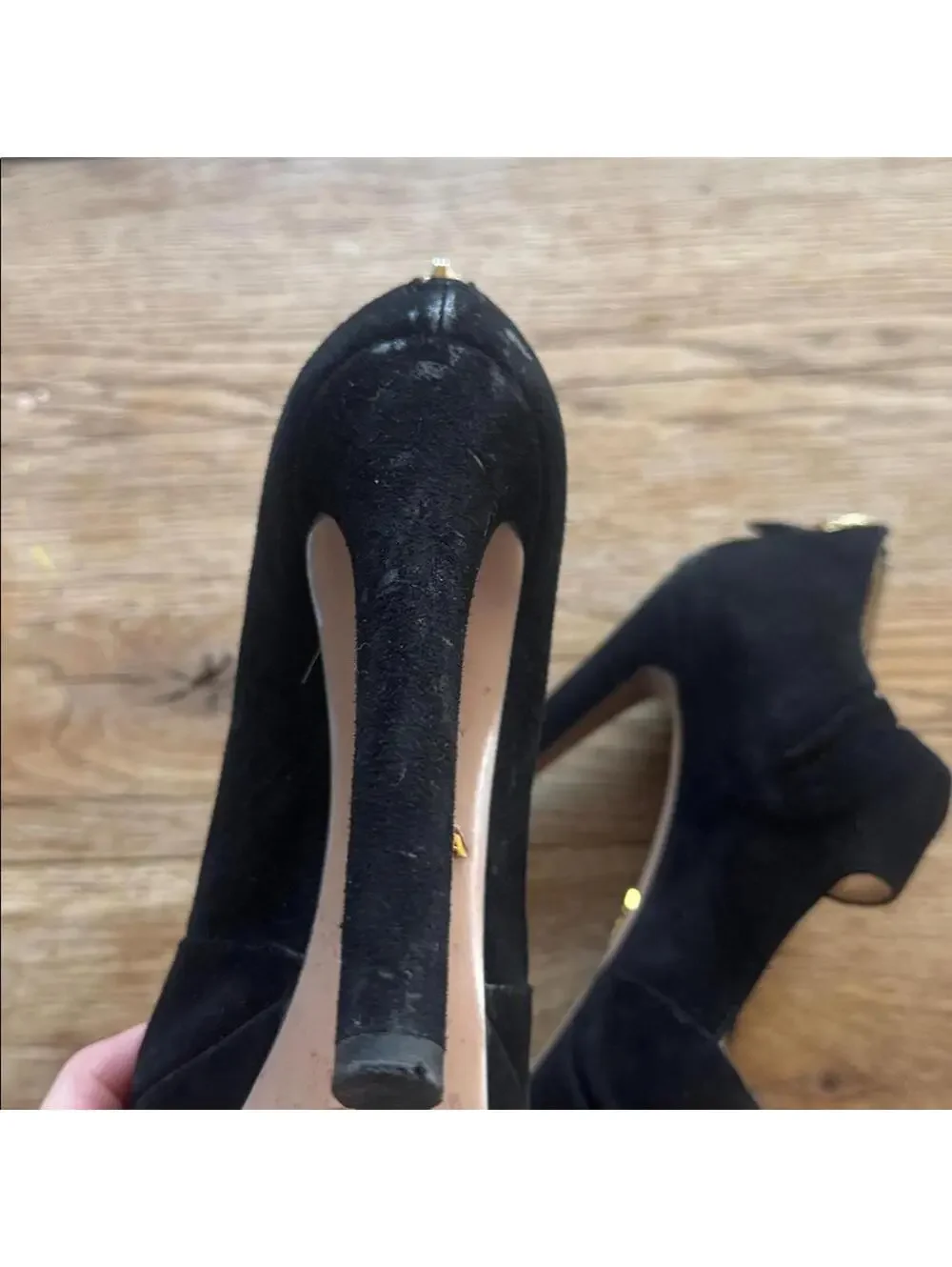 Prada high heels black suede size 35 1/2